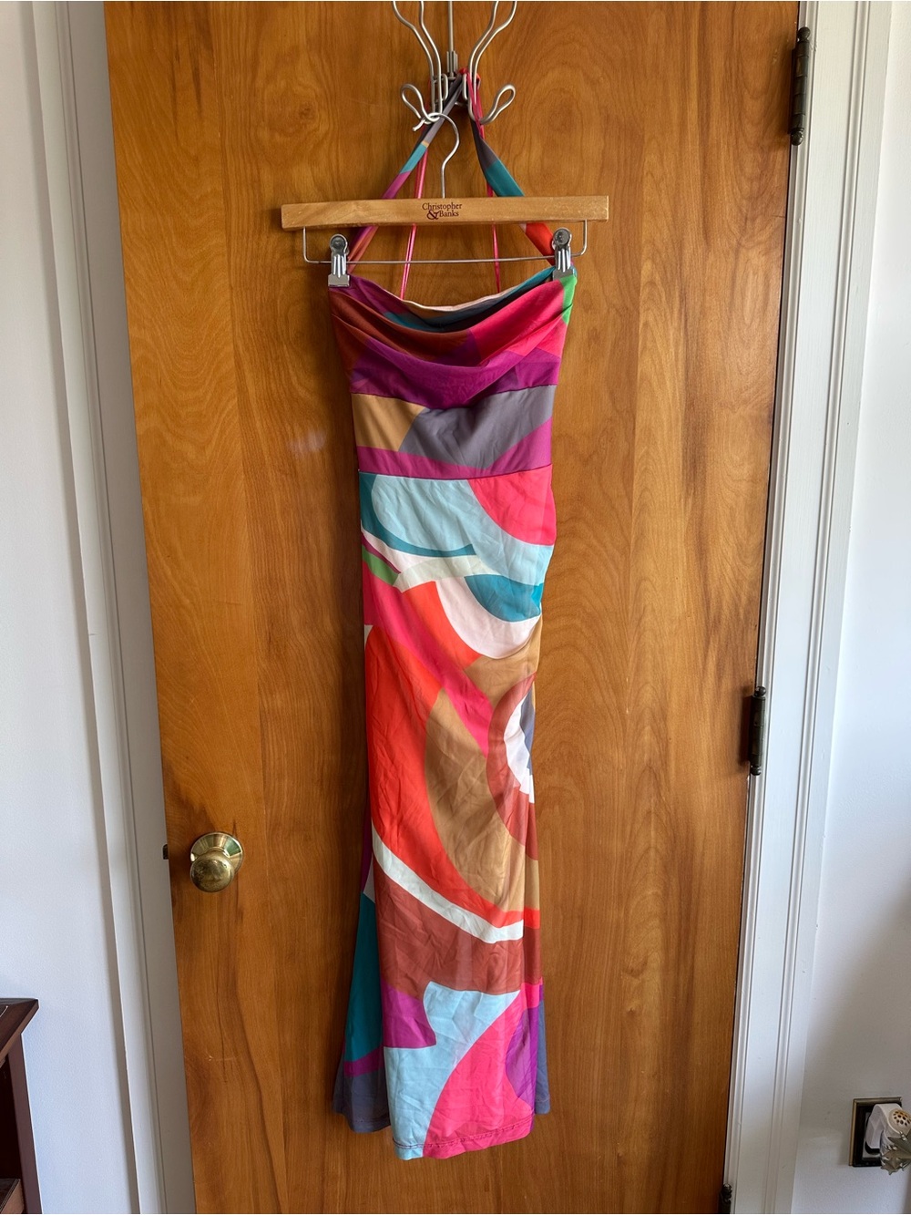 Anthropologie Multicolor Halter Maxi Dress - Vibrant Abstract Print